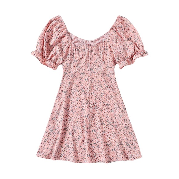 Women's SHEIN Plus Size 18 Drawstring Ruched Daisy Pink Floral Milkmaid Dress - Picture 2 of 5